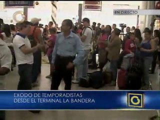 Éxodo de temporadistas en el Terminal La Bandera