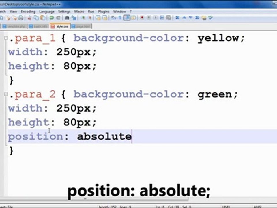 CSS מיקום אלמנטים באופן אבסולוטי עם