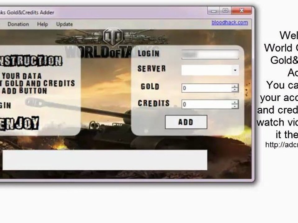 World Of Tanks Gold & Credits Adder + PROOF