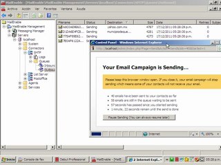Simulacion de envio de email masivo con EMAIL MARKETER (INTERSPIRE)