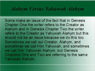 IN THE BEGINNING DID YAHUWAH ALAHYM CREATE TWO ADAMS
