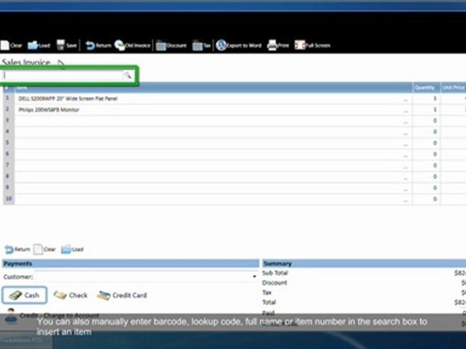 TradeMeters POS Making Sale-Various Ways To Insert Items