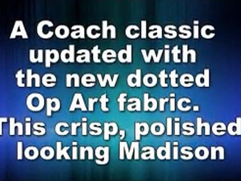 Authentic Coach Madison Black Dotted Op Art Signature