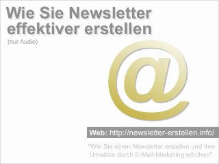 Wie Sie schneller arbeiten und Newsletter effektiver erstellen