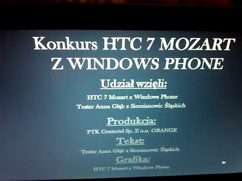 Zakończenie testu HTC 7 Mozart WP