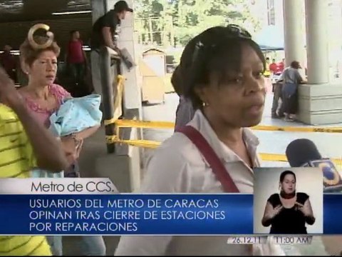 Usuarios del Metro de Caracas opinan tras cierre de estaciones por reparaciones