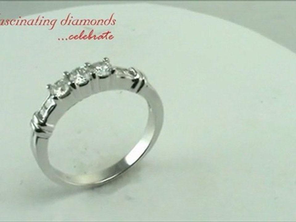 Round Diamond Wedding Anniversary Band Channel Set