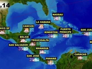 El tiempo en América (Cánada, EE.UU, Centro y Sudamérica), para el miércoles 13 y jueves 14