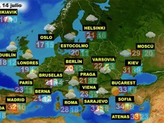 El tiempo en Europa, por países, previsión del jueves 14 y viernes 15 de julio