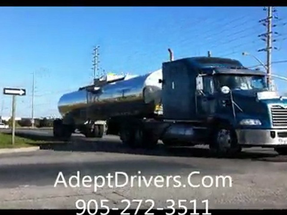 G Licence Road Test Training Sample Lesson Mississauga - Student Driving along with Trucks