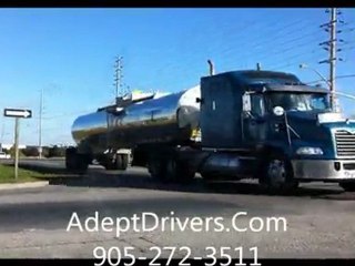 G Licence Road Test Training Sample Lesson Mississauga - Student Driving along with Trucks