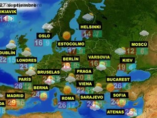 El tiempo en Europa, por países, previsión del martes 27 y el miércoles 28 de septiembre