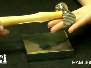HAM-460.02 - Texturing Hammer, Narrow Sharp Stripe/Dimples - Jewelry Tools Demo