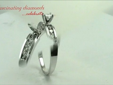 Princess Cut Diamond Engagement Kite Channel Set Ring