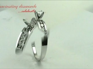 Princess Cut Diamond Engagement Kite Channel Set Ring