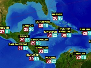 El tiempo en América (Cánada, EE.UU, Centroamérica y Sudamérica), previsión jueves, 24 febrero
