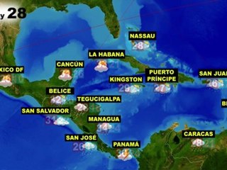 El tiempo en América (Cánada, EE.UU, Centro y Sudamérica), para el miércoles 27 y  el jueves 28