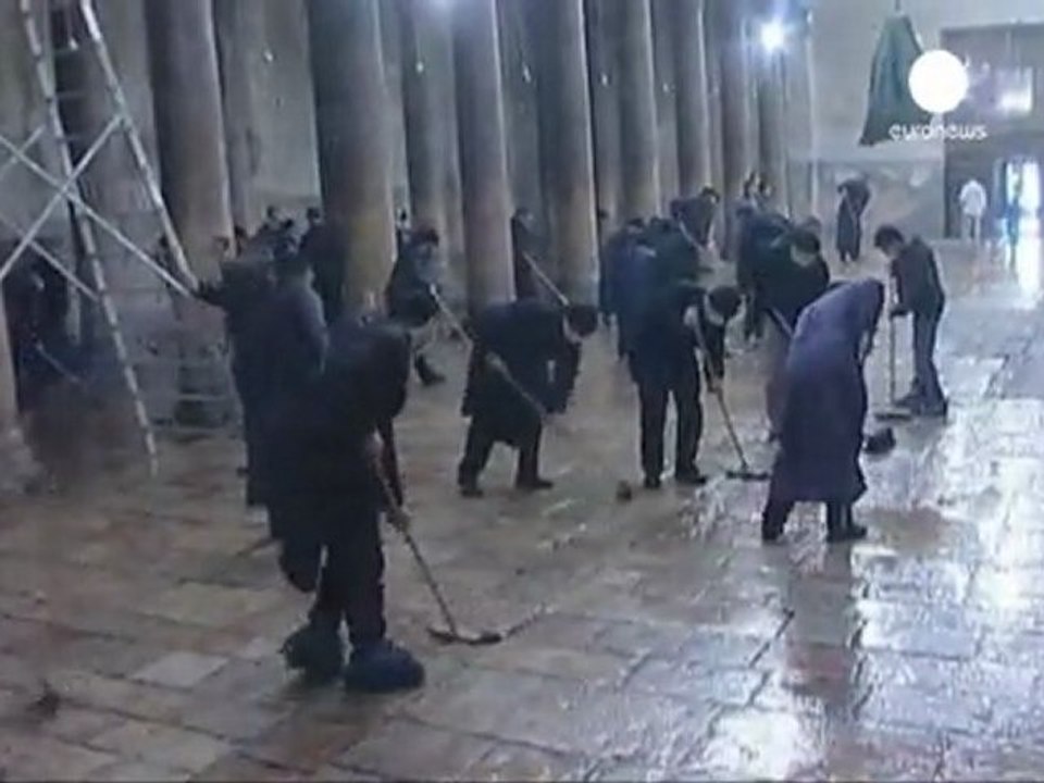 Orthodox priests clash in Bethlehem broom fight