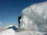 Train plows through snow in North Dakota