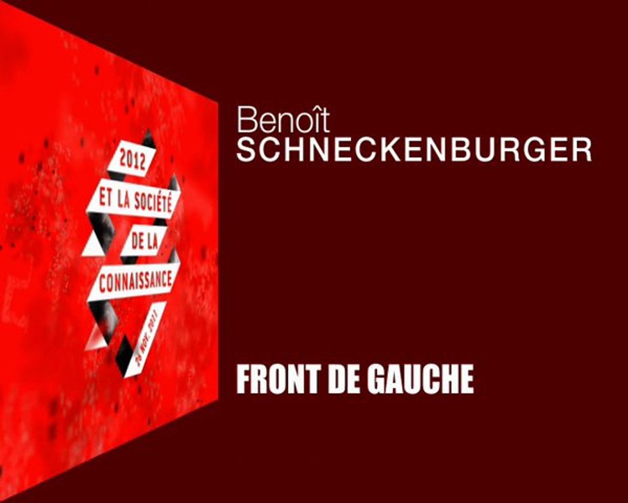 #2012sciences : Intervention de Benoît SCHNECKENBURGER