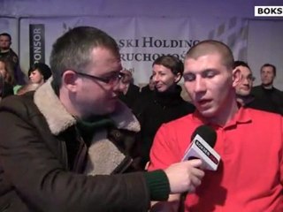 Mateusz Tryc po wygranej na IV Praskiej Gali Boksu w Warszawie