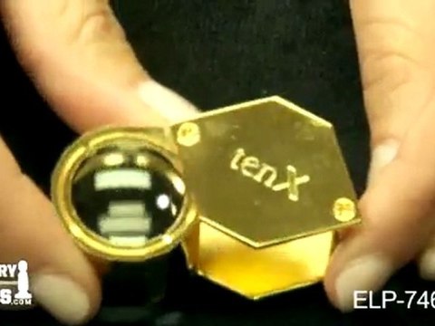 ELP-746.02 - Loupe, 10X Hex Triplet, Gold, 21.5 Millimeter - Jewelry Making Tools Demo