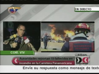 13 fallecidos y 16 lesionados en incendio de la Panamericana