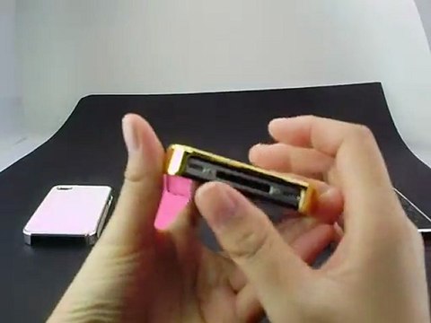 Grid Decorated Leather Hard Case For iPhone 4/4S