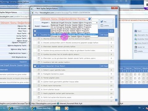 Bep Ornekleri : Donem Sonu Degerlendirme Formu - Lila yazilim lilayazilim.com