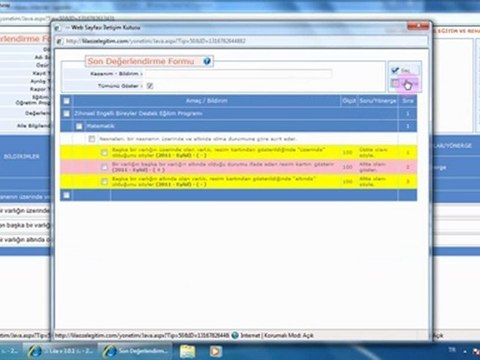 BEP Planlari;Son Degerlendirme Formu- Lila Yazilim..::::... lilayazilim.com
