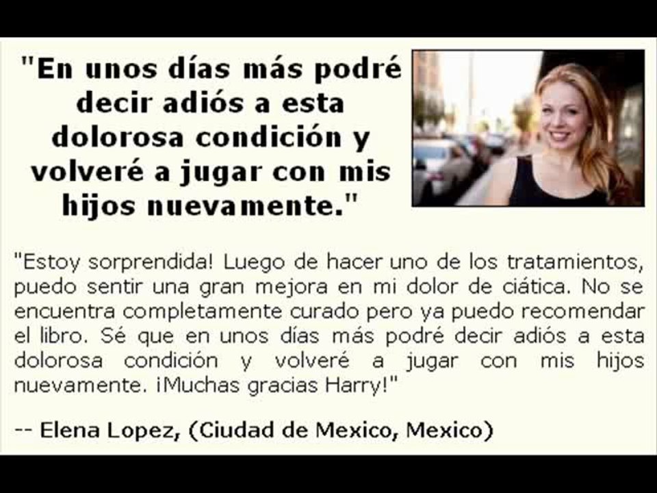 Testimonio Elena Libro Cure su ciática Consejos para curar la ciática y la hernia discal naturalmente