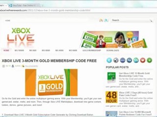 Xbox LIVE 3-Month Membership Free