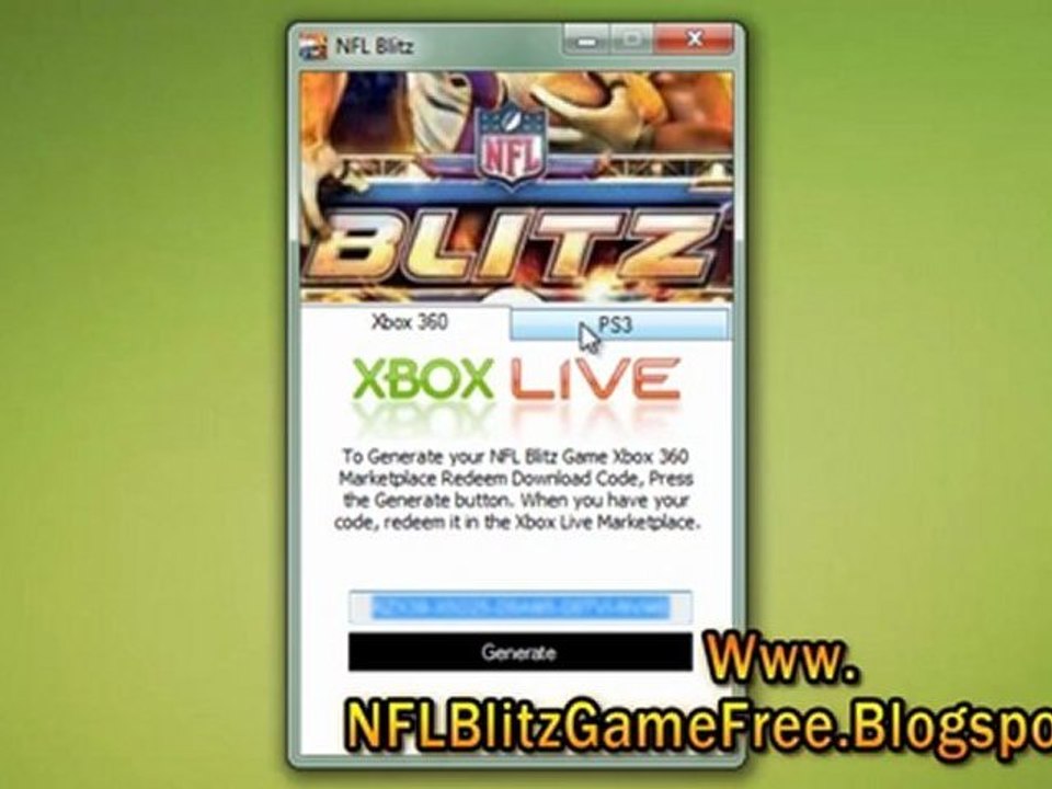 NFL Blitz Keygen Free Downlaod - Xbox 360 / PS3