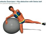 Buttocks Exercises Hip abduction with Swiss ball