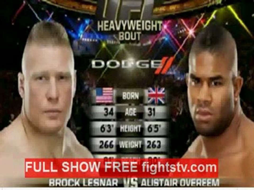 Lesnar vs Overeem fight video