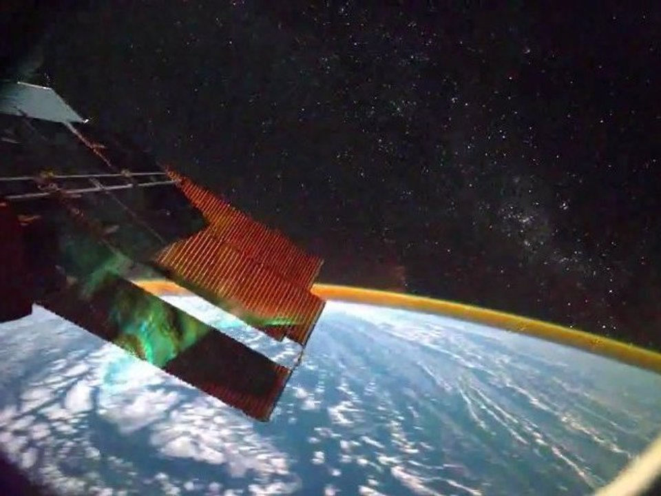 HD unbelievable auroras above earth seen from ISS