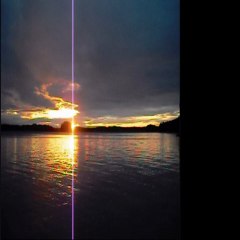Sunrise Lake Saimaa in a quiet beach