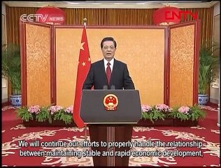 President Hu Jintao delivers his annual New Year’s speech 2012