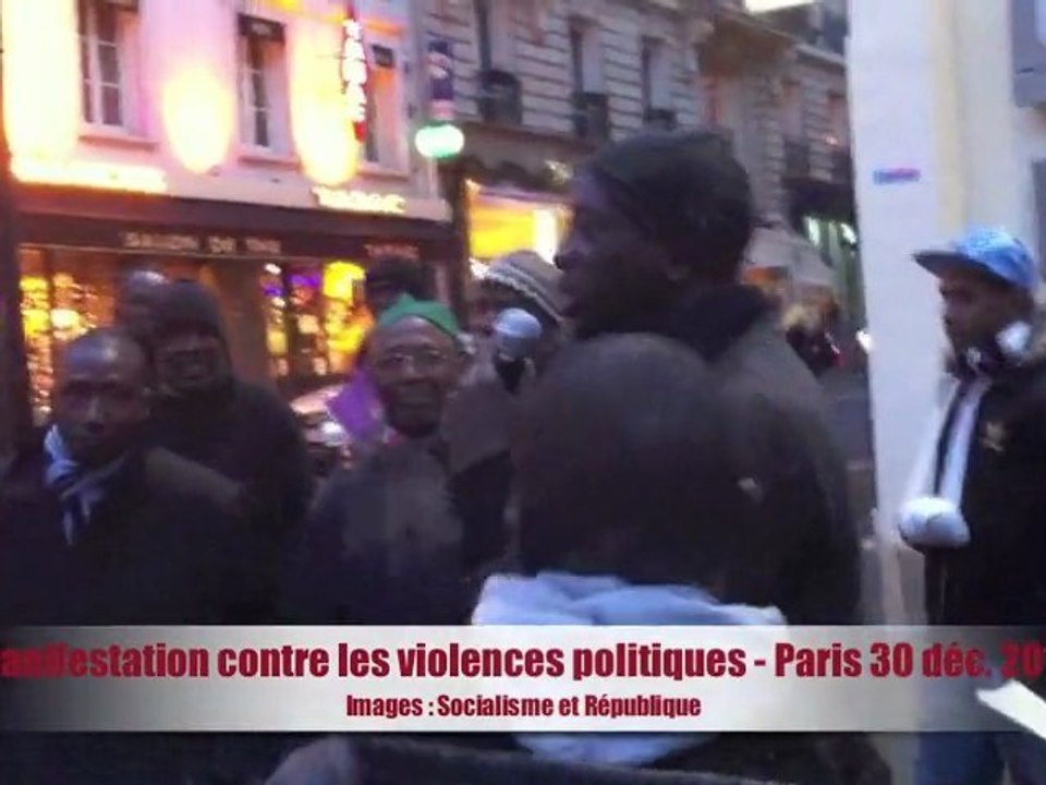 Manifestation à Paris contre les violences politiques - 30 décembre 2011