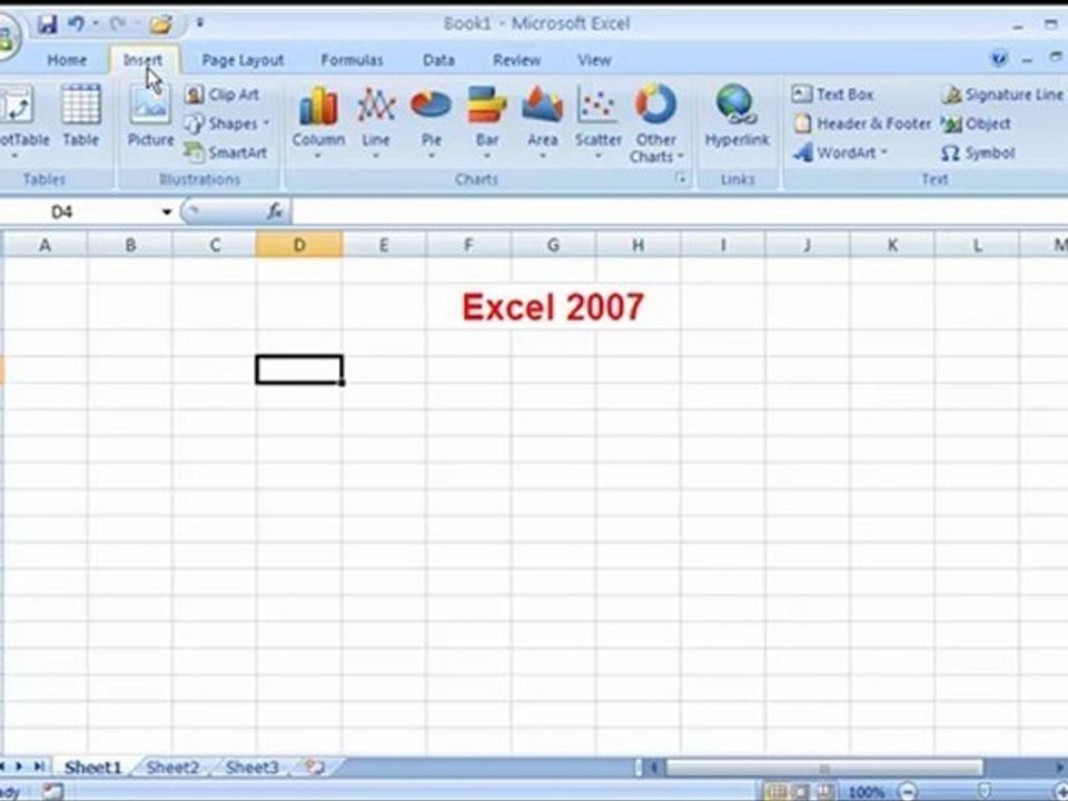 Learn Excel 2007 - تعليم اكسيل - واجهة البرنامج
