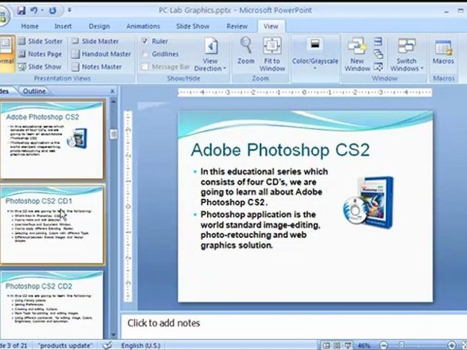 Learn PowerPoint 2007 - تعليم بوربوينت - واجهة البرنامج