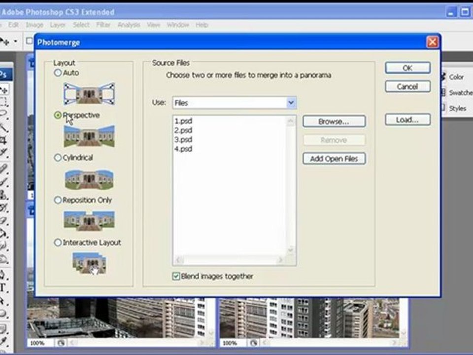Learn Photoshop CS3 تعليم فوتوشوب - الأمر Photomerge