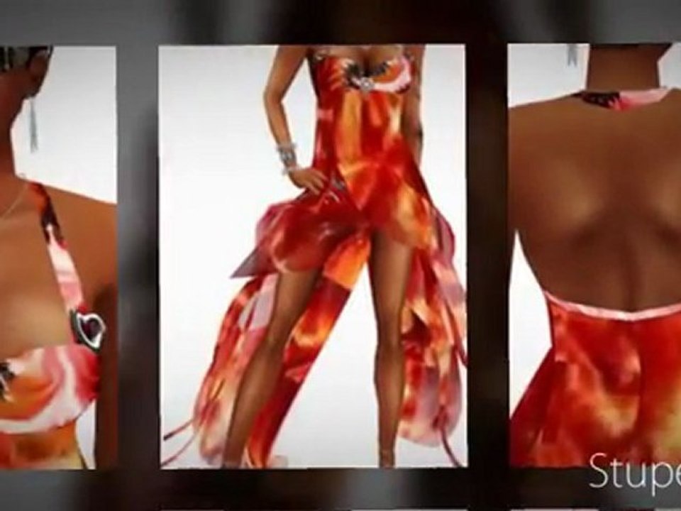 Red fire evening dress