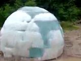 2 metrov ledov koule 1 A huge ball of ice in the area where the Russian army in Milovice