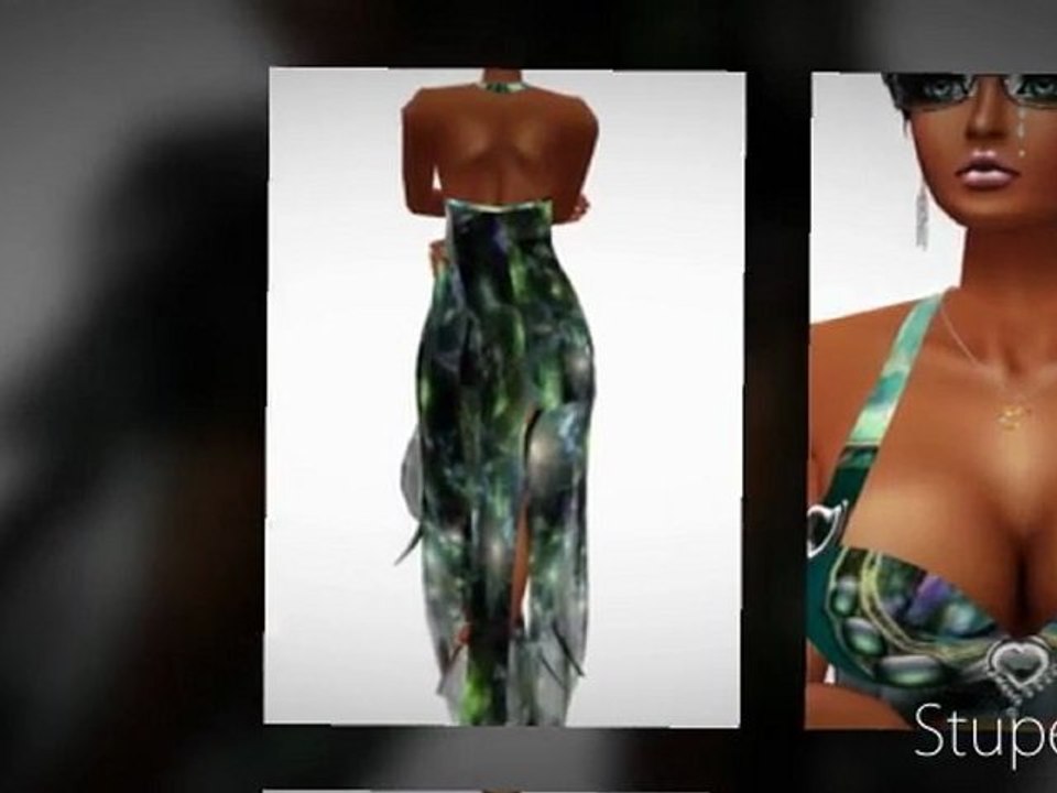 green purple evening dress