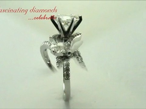 Oval Shaped Petite Diamond Zee Shaped Engagement Ring In Pave Set