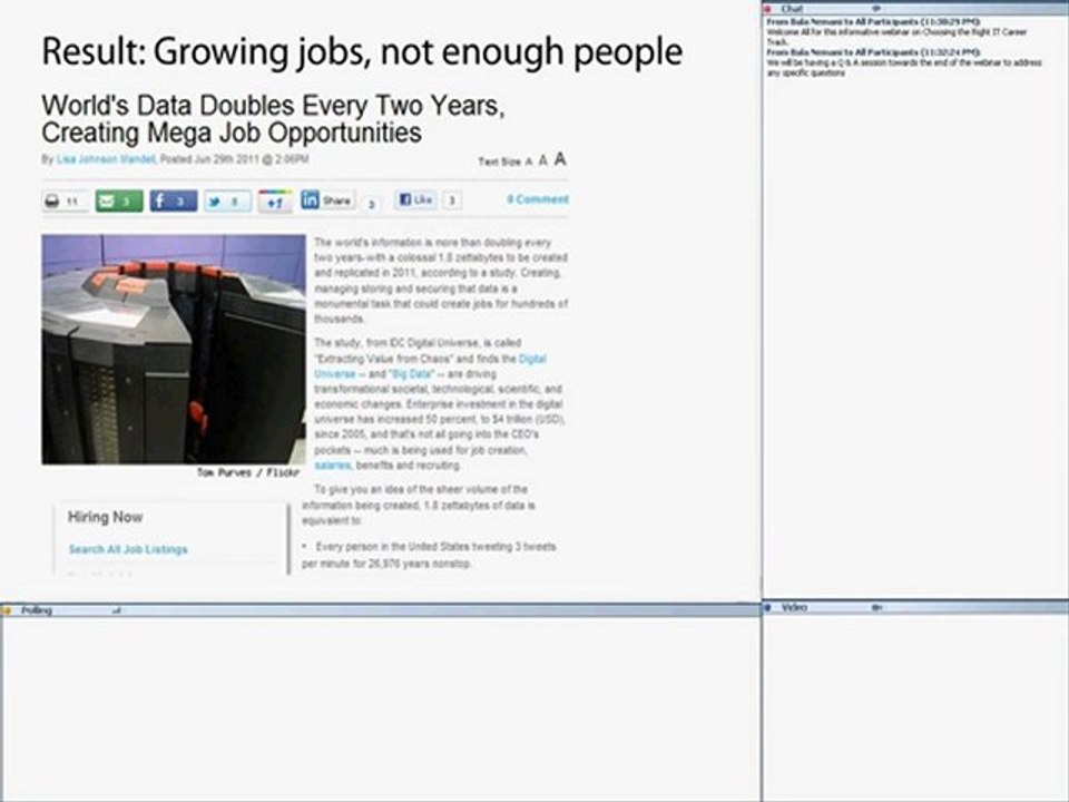 Webinar on Choosing the Right IT Career Path for Graduating Students-Part 2