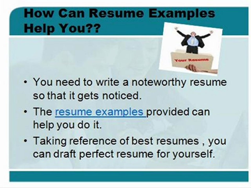 Follow Your Dream Job-Use Resume Examples