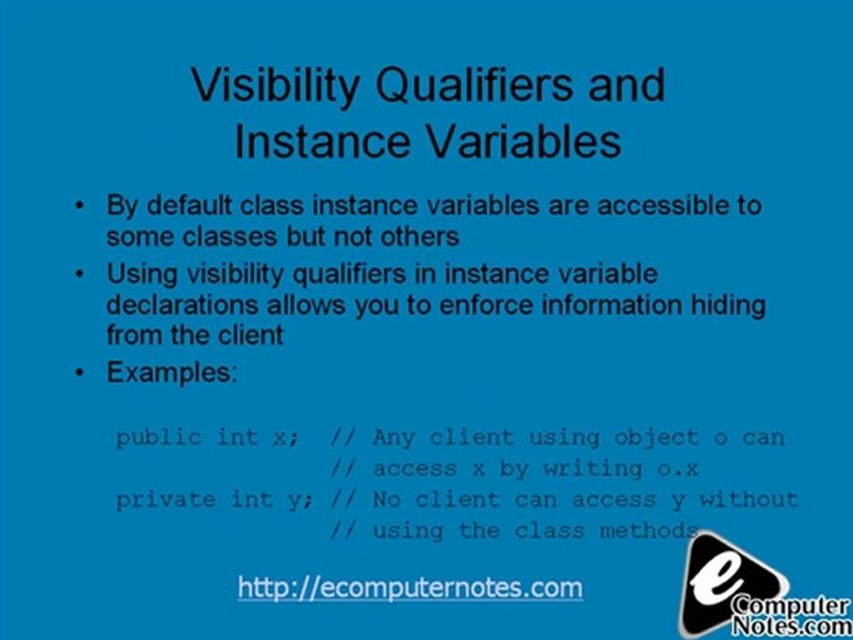 Computer notes - Classes and Methods
