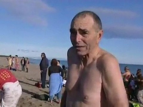 Le bain du premier janvier à Argelès sur mer